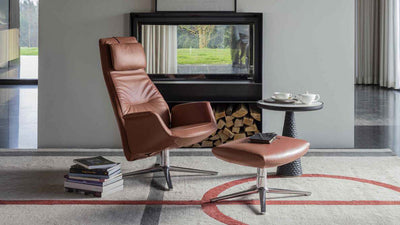Desktop / Downtown Lounge Armchair and Ottoman, designed by Jean-Marie Massaud for Poltrona Frau