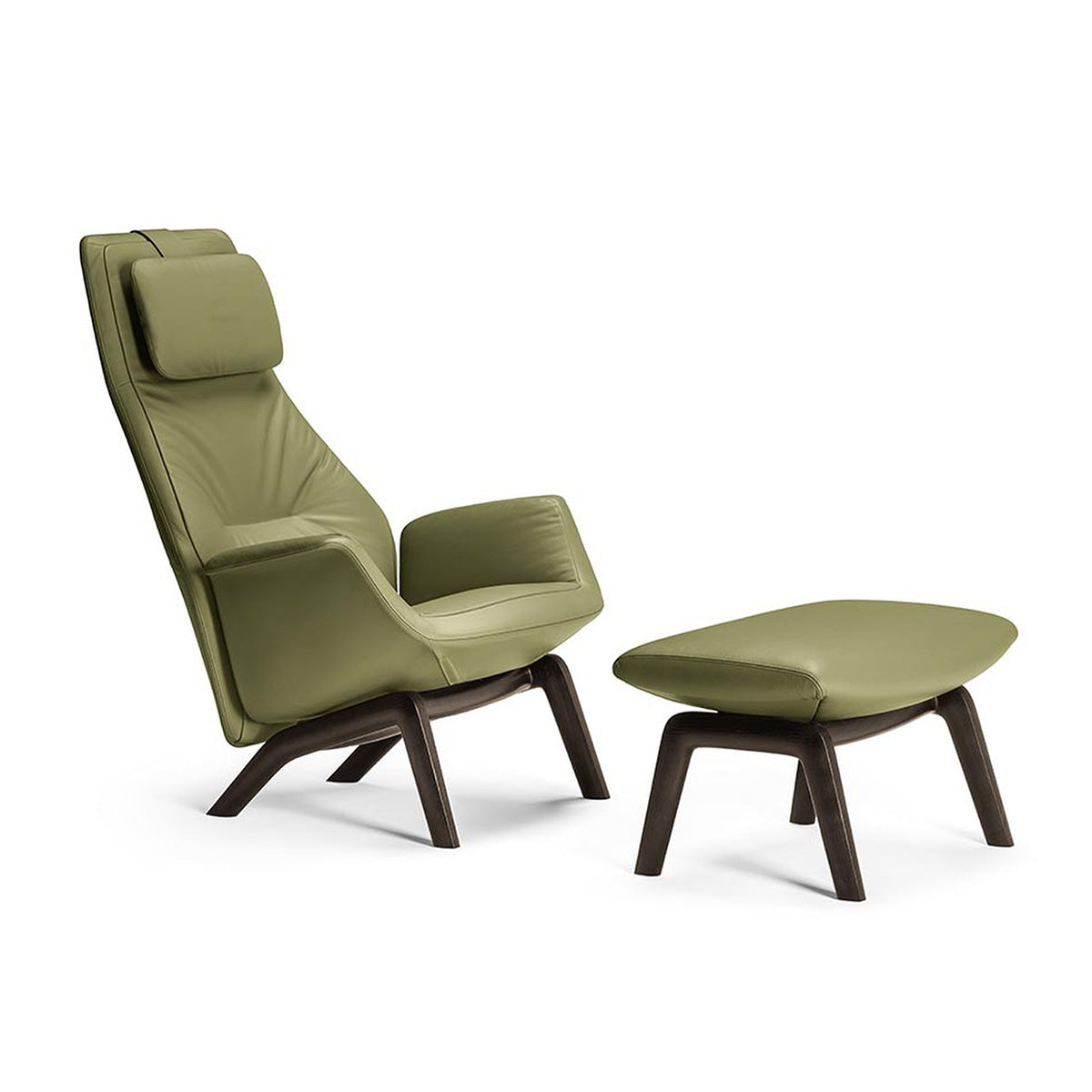 Mobile / Downtown Lounge Armchair and Ottoman, designed by Jean-Marie Massaud for Poltrona Frau