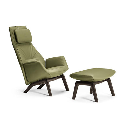 Mobile / Downtown Lounge Armchair and Ottoman, designed by Jean-Marie Massaud for Poltrona Frau