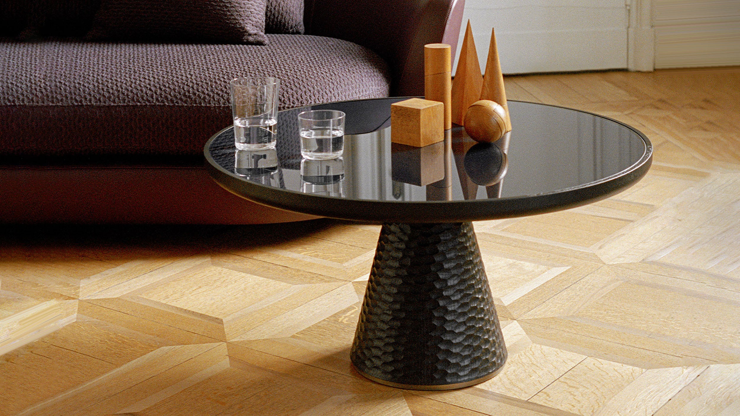 Desktop / DUO Pedestal Table, designed by Roberto Lazzeroni for Ceccotti Collezioni