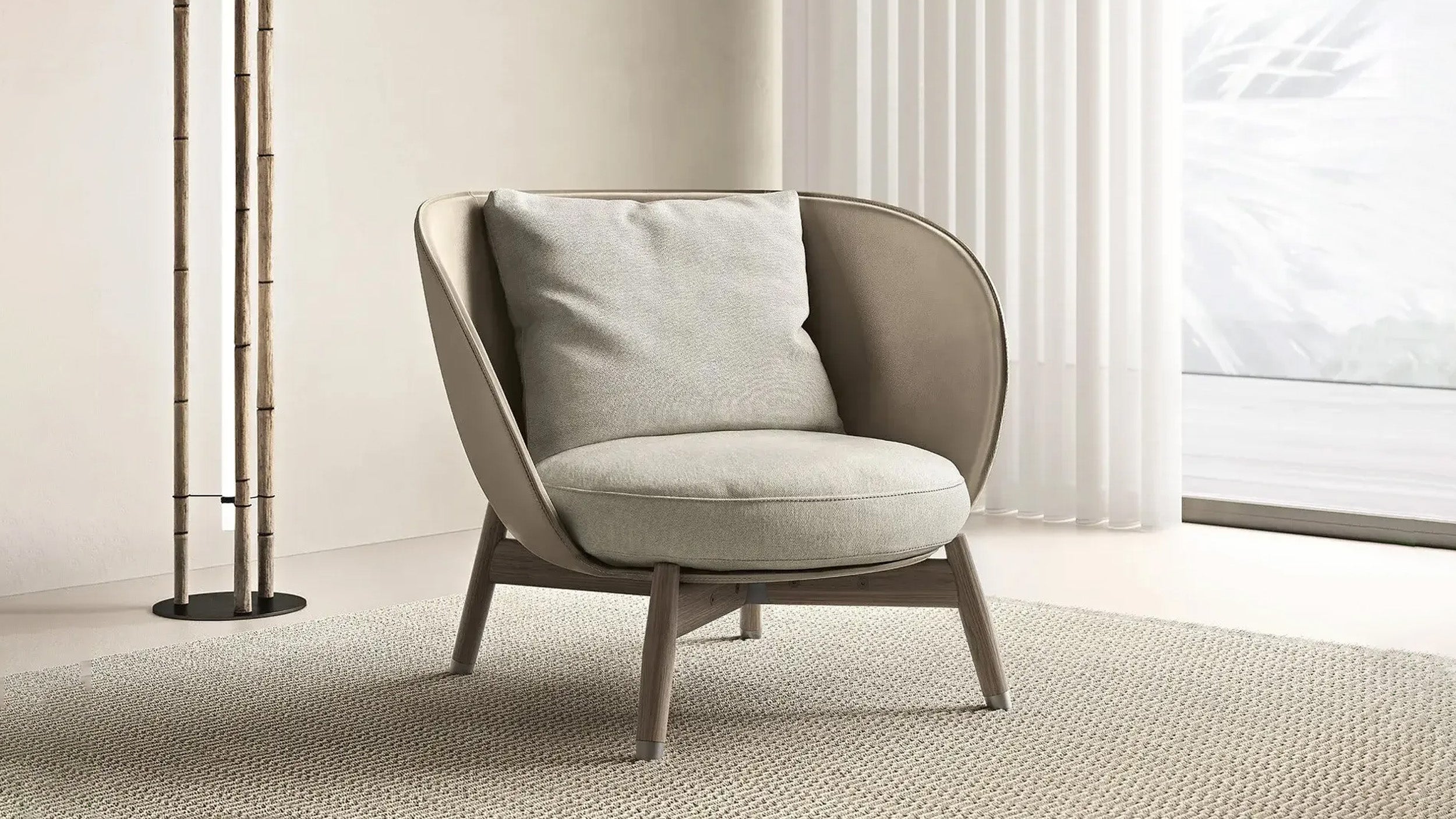 Desktop / ERI Armchair, designed by Fumie Shibata for Flexform