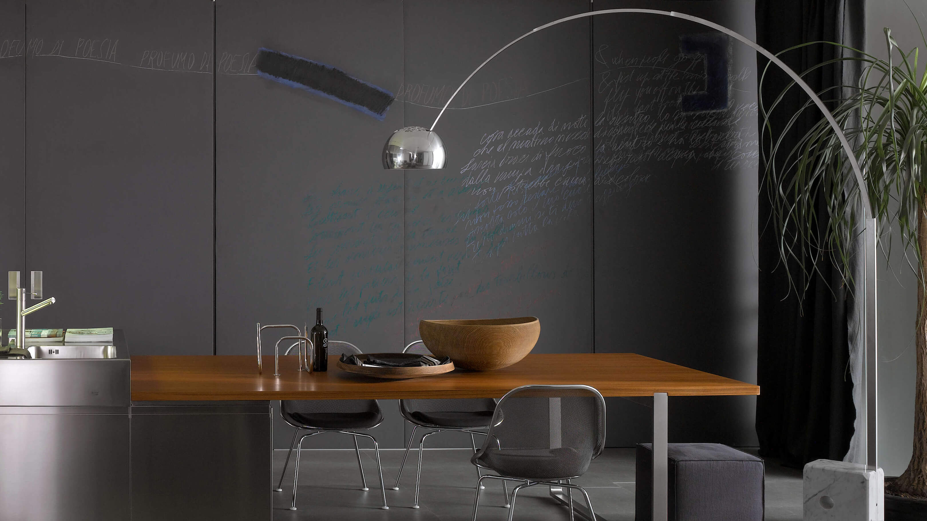 Desktop / BlackMenu / Arco Floor Lamp, designed by Achille Castiglioni