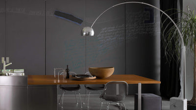 Desktop / BlackMenu / Arco Floor Lamp, designed by Achille Castiglioni