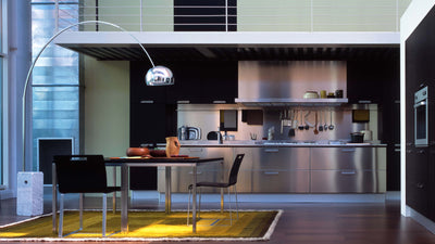 Desktop / BlackMenu / Arco Floor Lamp, designed by Achille Castiglioni