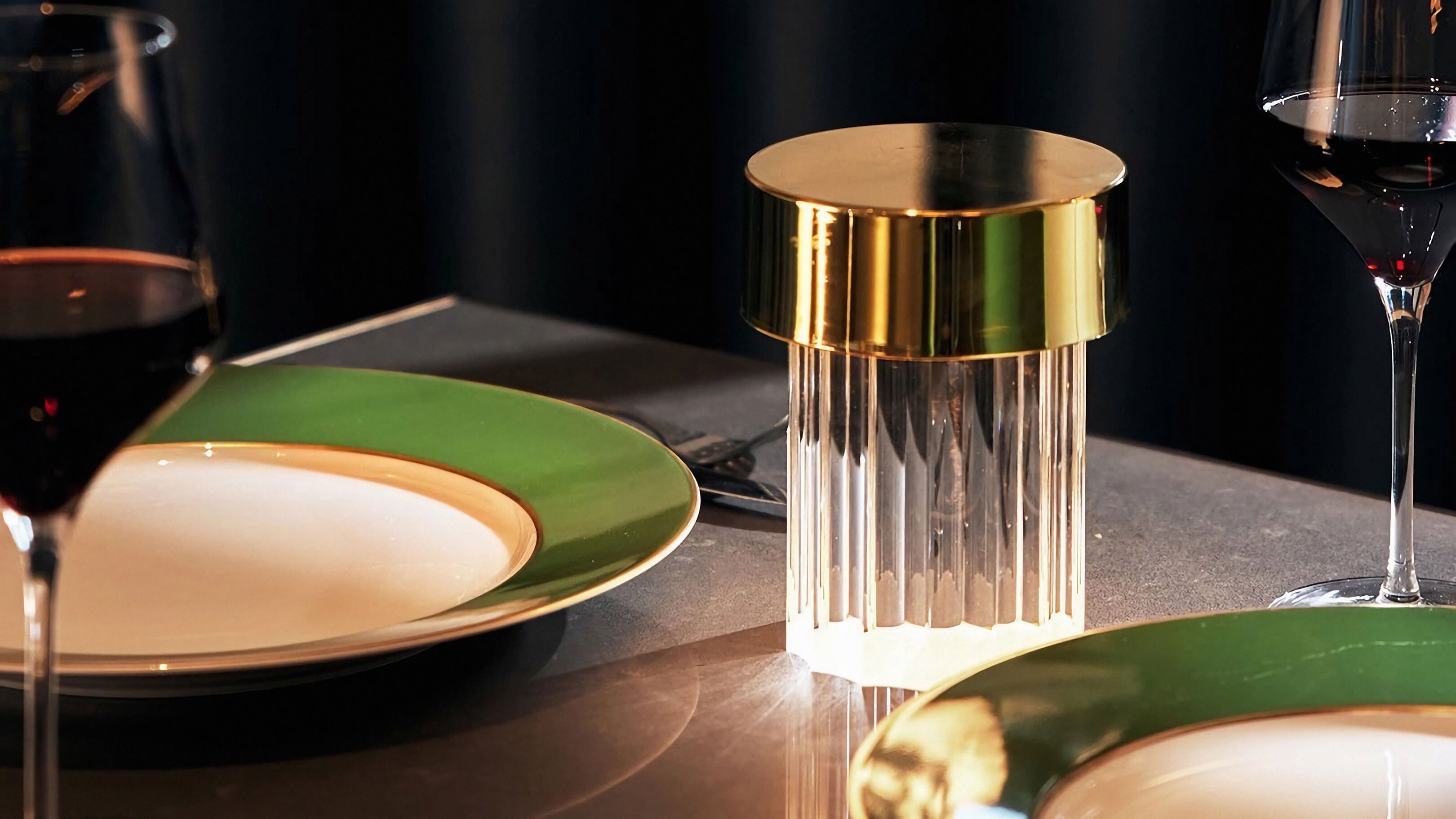 Brass Cover / Desktop / BlackMenu / Last Order Rechargeable Table Lamp, designed by Michael Anastassiades made by Flos
