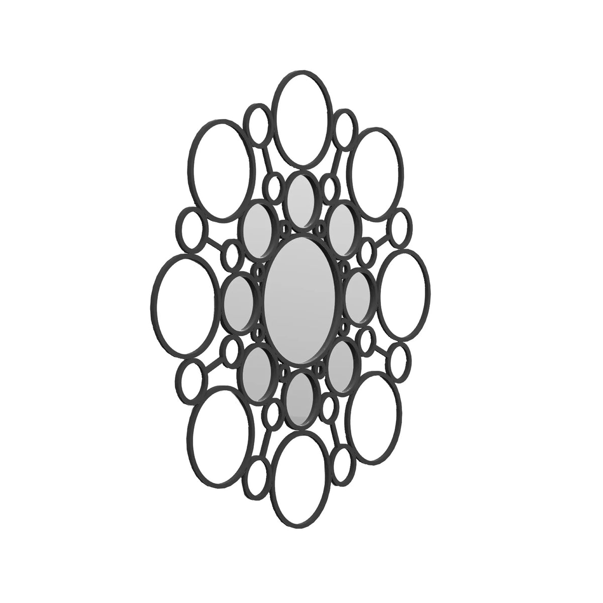 COVO Floret Mirror by Marta Laudani. A metal wall mirror features multiple oval frames arranged in a clustered pattern.