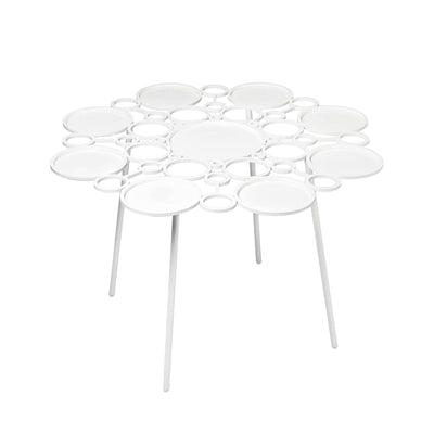 COVO Floret Table by Marta Laudani. A white sculptural table with clustered circular tops and slender legs.