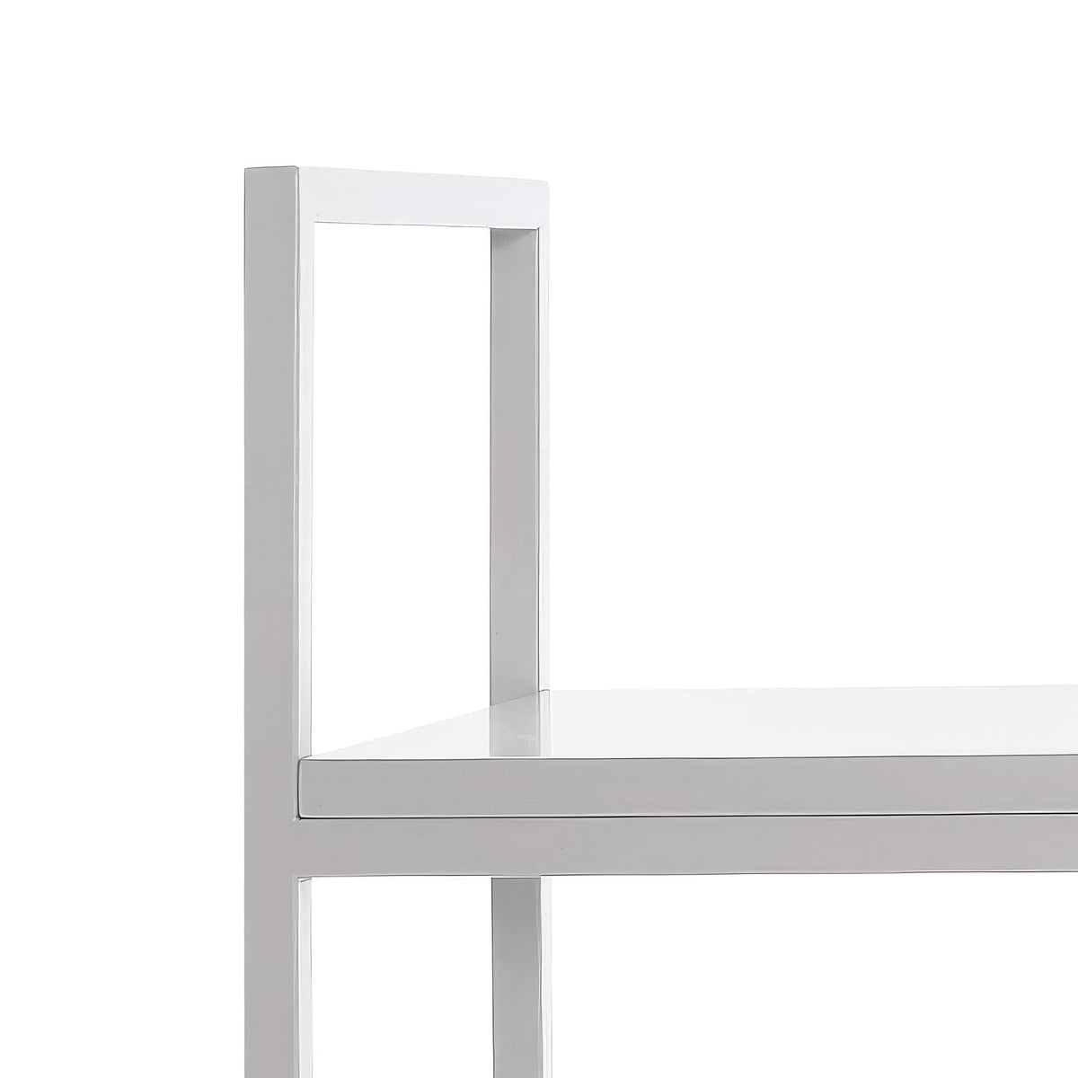 Cappellini Fronzoni '64 Chair by AG Fronzoni 1964. A minimalist shelving unit with clean white and gray metal frame.