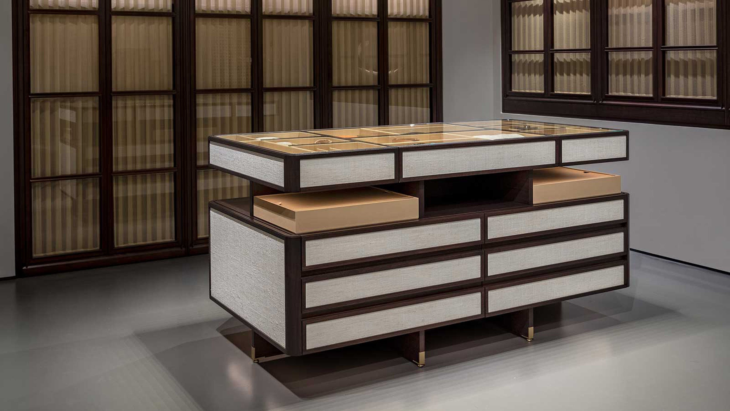Desktop / Full Island, designed by Roberto Lazzeroni for Ceccotti Collezioni