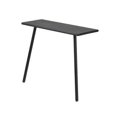 Fritz Hansen Georg Console Table by Chris Liljenberg Halstrøm. A sleek black wooden table with tapered legs stands alone.