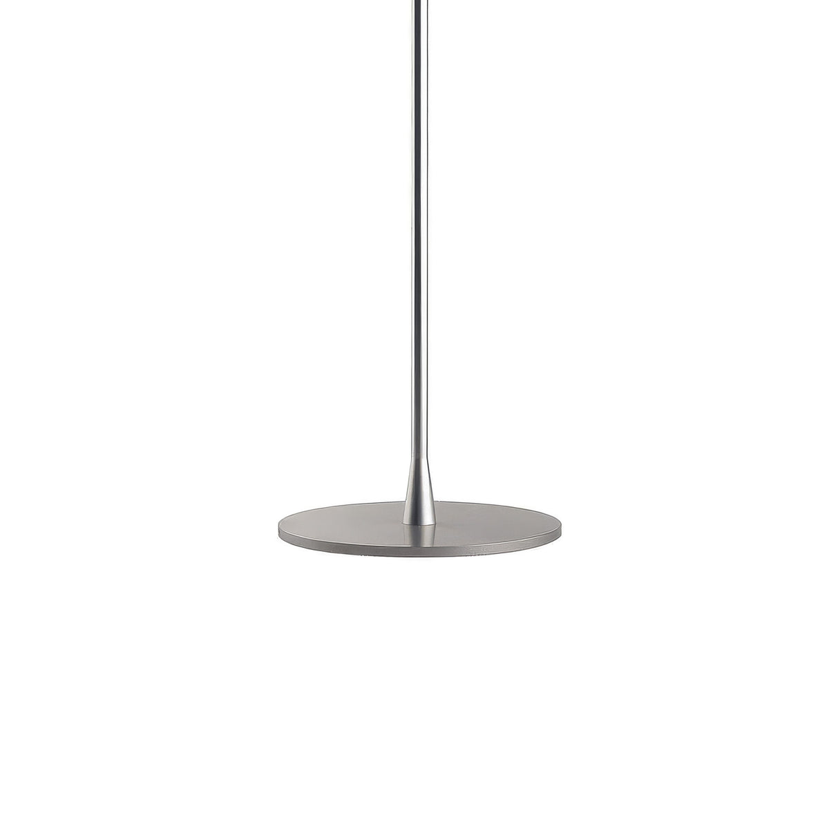 Flos Glo-Ball Floor 1 by Jasper Morrison. A sleek metallic stand with a circular base and tapered stem.