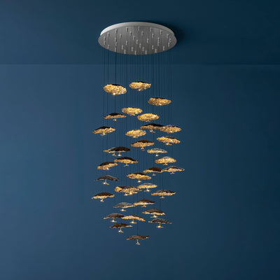 Mobile / Gold Moon Chandelier, by Catellani & Smith