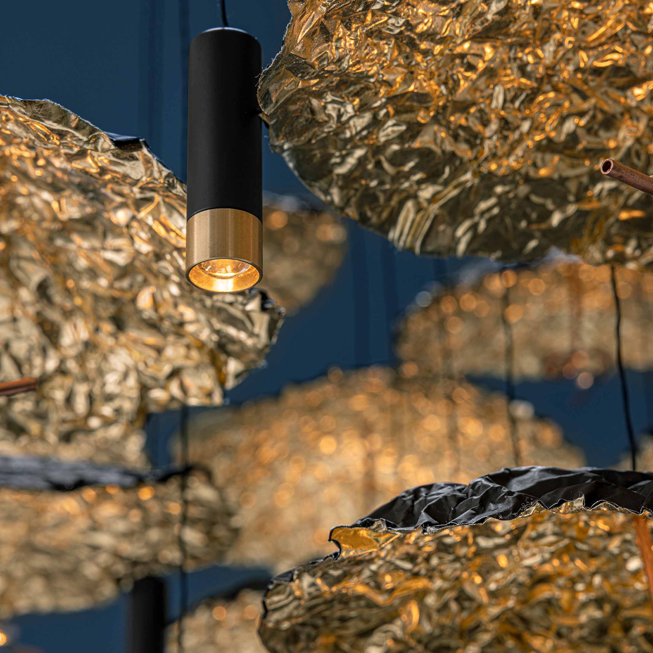 Mobile / Gold Moon Chandelier, by Catellani & Smith