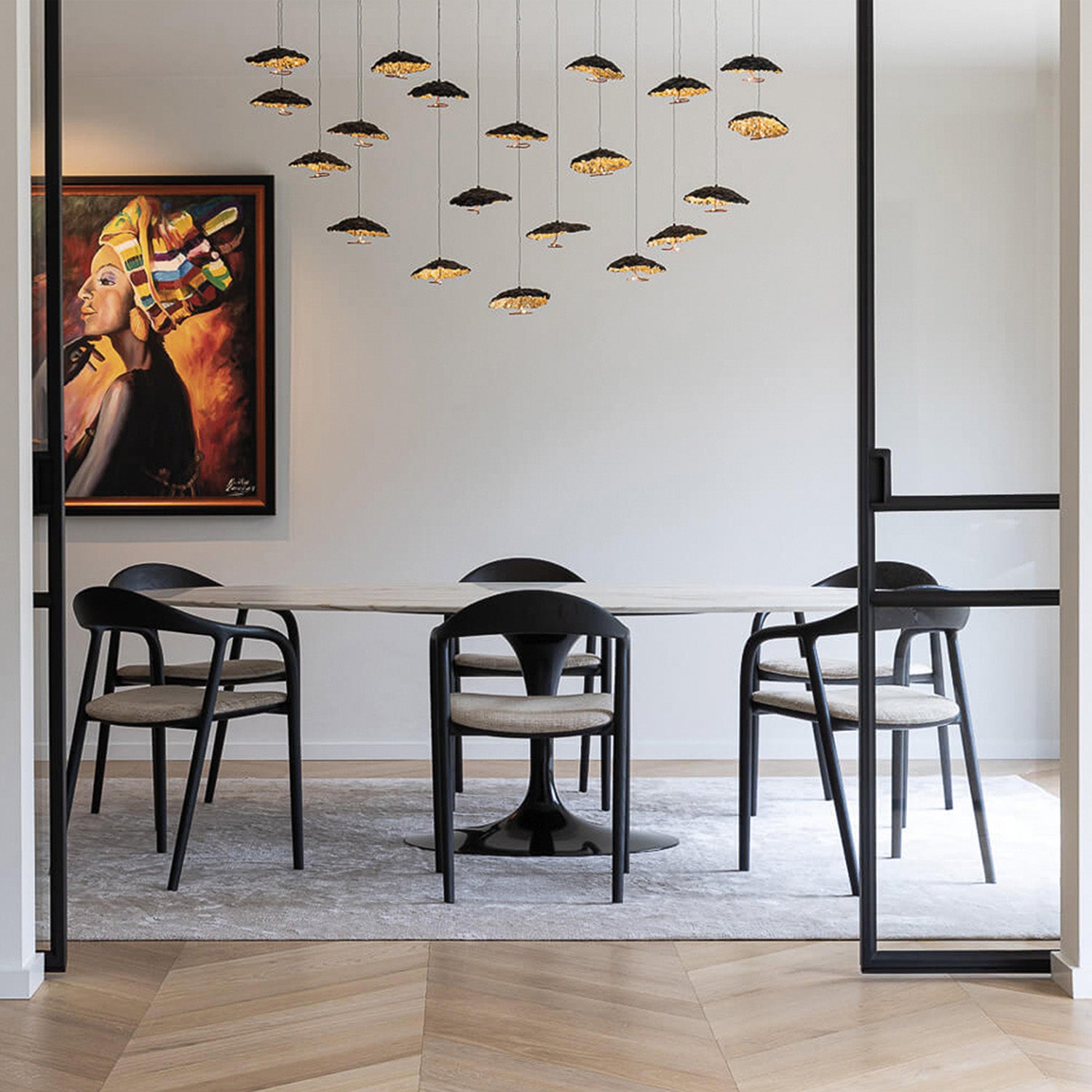 Mobile / Gold Moon Chandelier, by Catellani & Smith