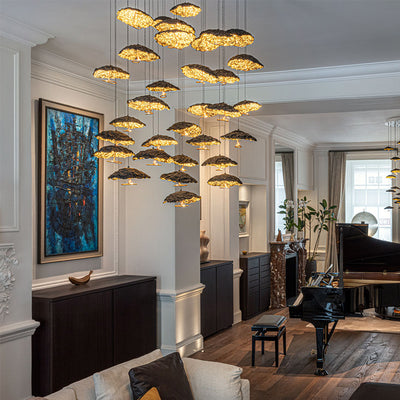 Mobile / Gold Moon Chandelier, by Catellani & Smith