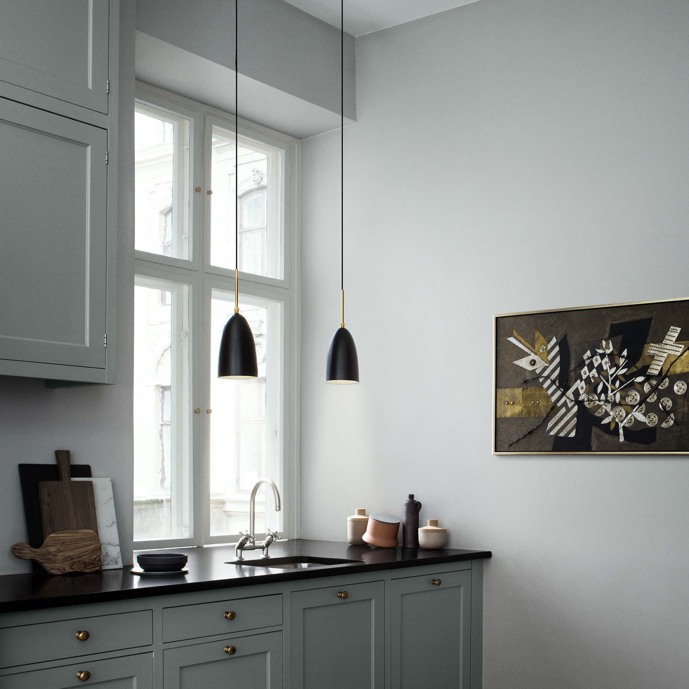 Black Semi Matt / Mobile / Gräshoppa Pendant Lamp, designed by Greta M. Grossman and made by Gubi