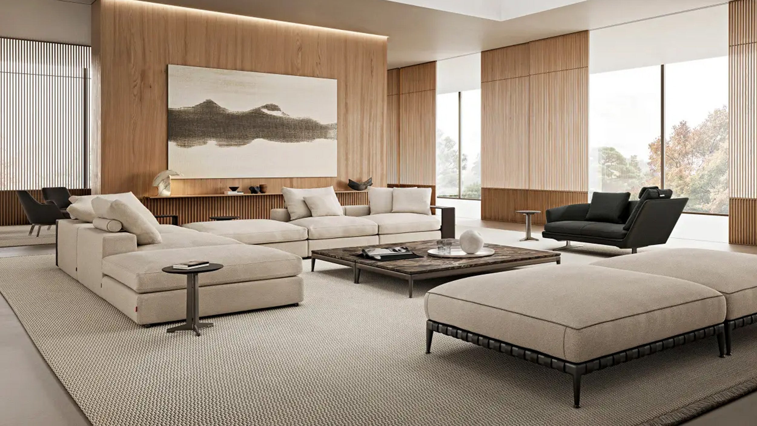 Desktop / Groundpiece Sofa Composition, designed by Antonio Citterio for Flexform
