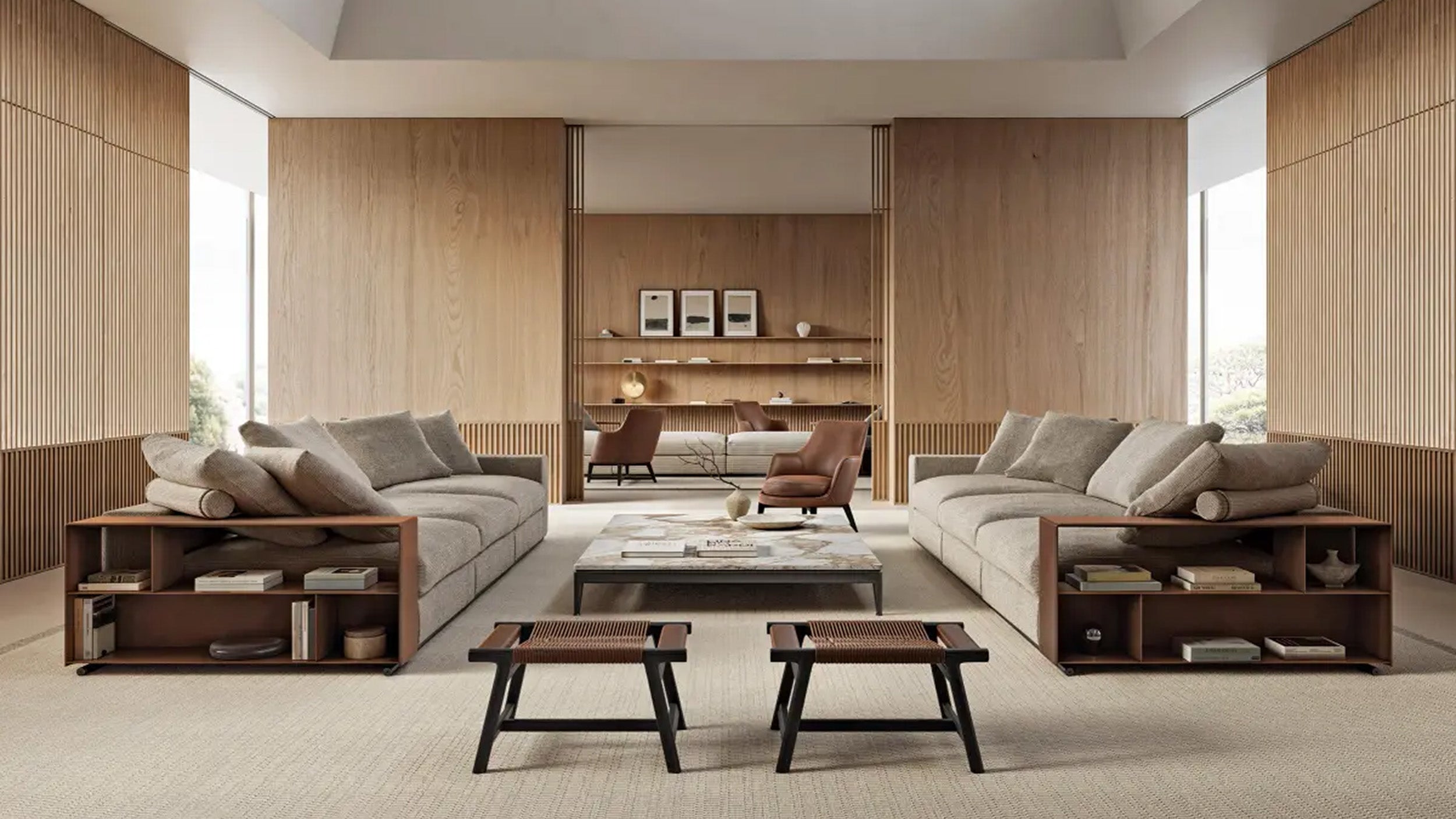 Desktop / Groundpiece Sofa Composition, designed by Antonio Citterio for Flexform