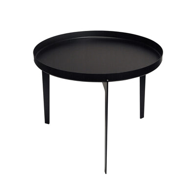 COVO Illusion - Two in One by Minna Niskakangas. A sleek black round table with thin metal legs in a minimalist style.