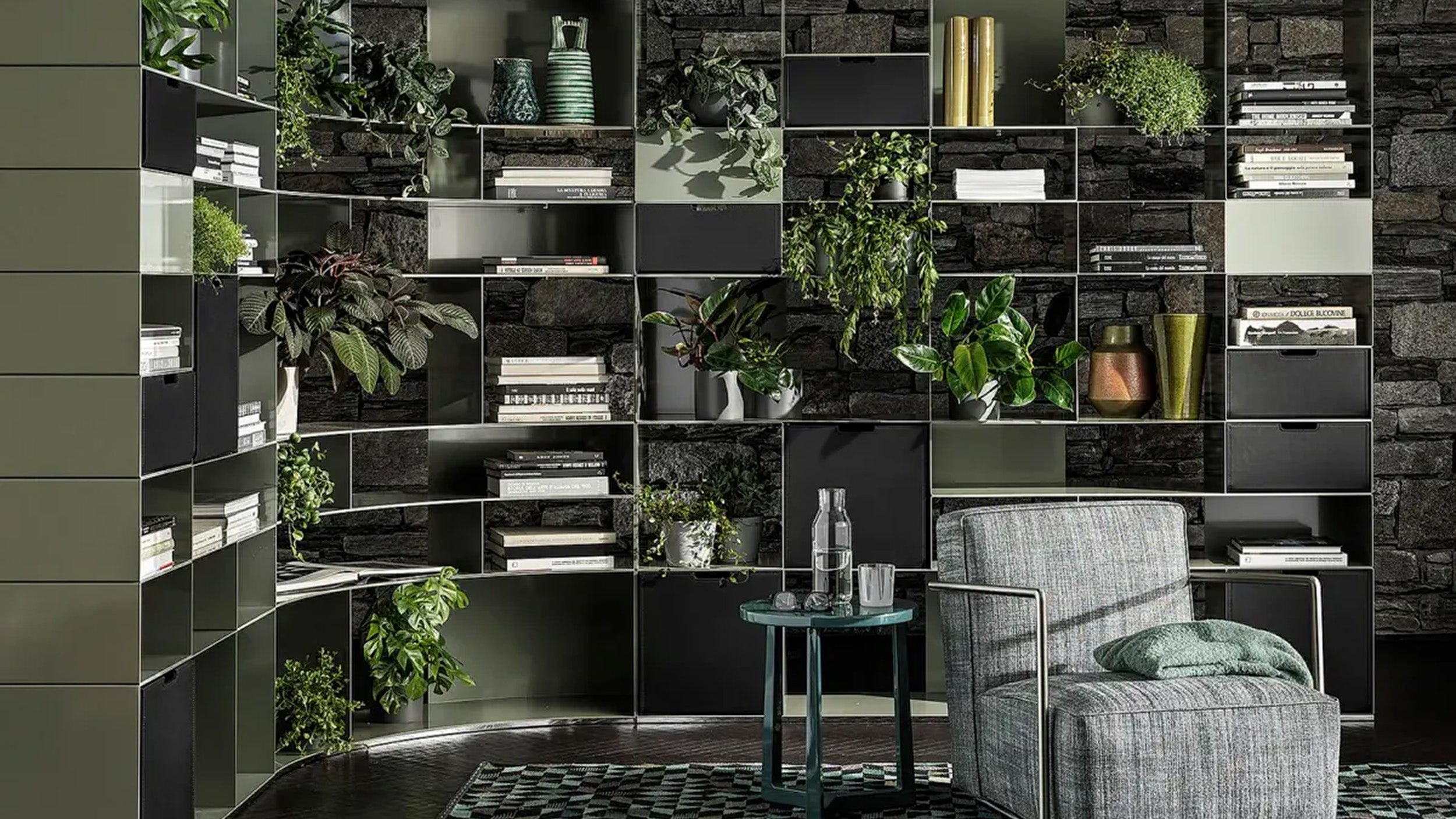 Desktop / Infinity Bookshelf, designed by Antonio Citterio for Flexform
