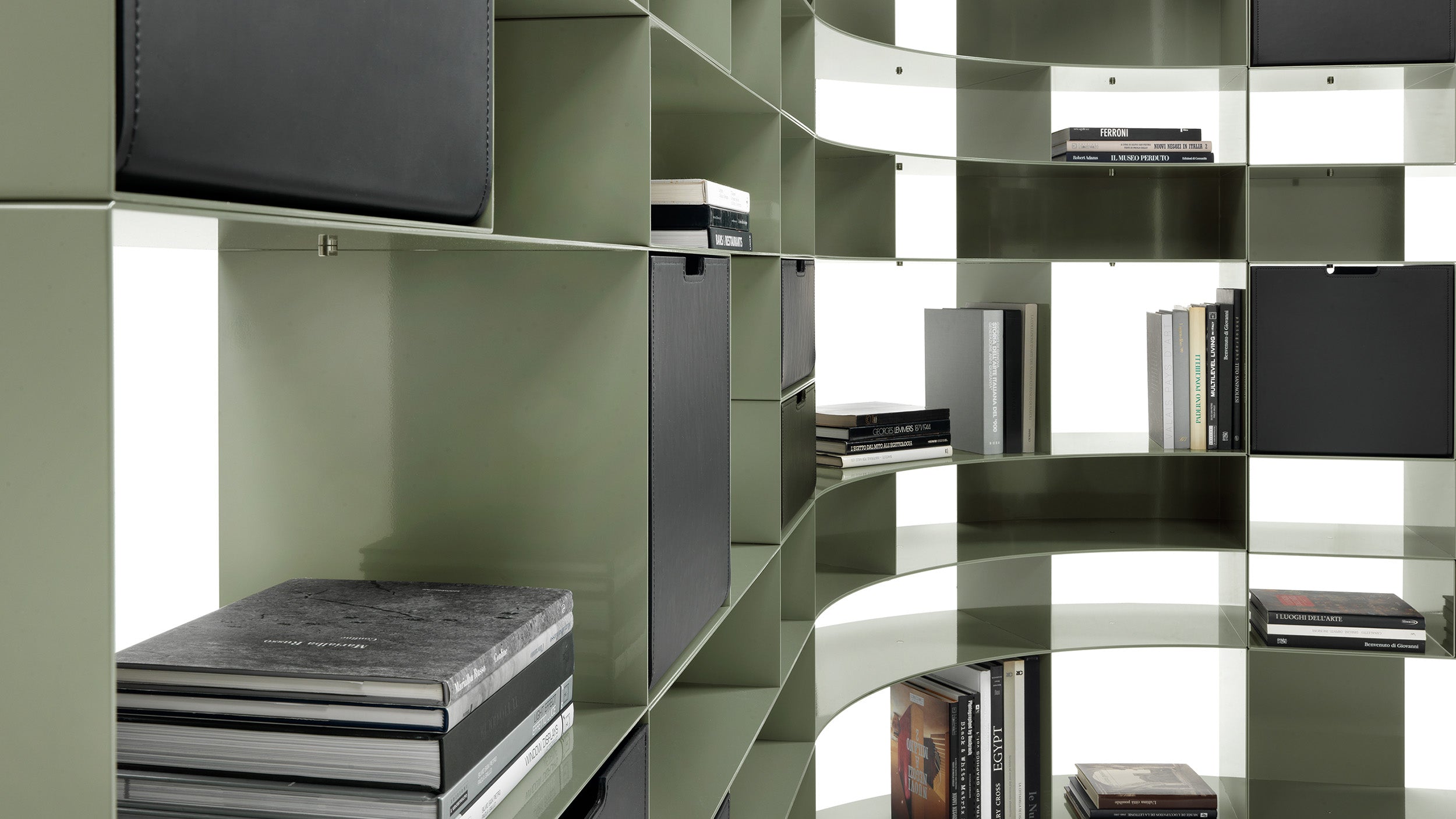 Desktop / Infinity Bookshelf, designed by Antonio Citterio for Flexform