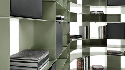Desktop / Infinity Bookshelf, designed by Antonio Citterio for Flexform
