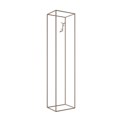 Cappellini Koeda by Nendo. A tall rectangular metal frame structure with a bronze finish stands against a white background.