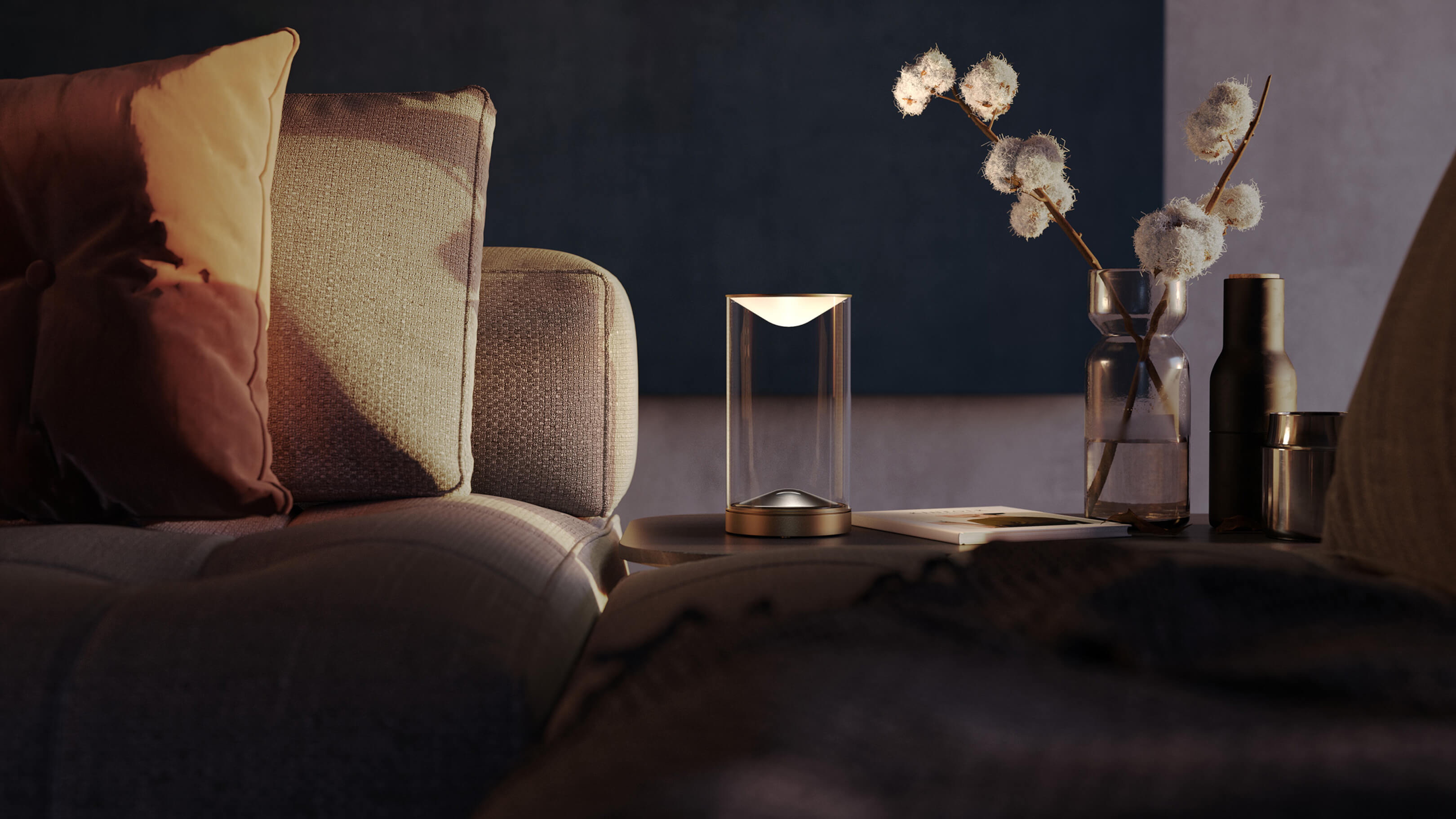 Eve / Anodized Brass / Desktop / BlackMenu / Eva Table Lamp, designed by Foster + Partners