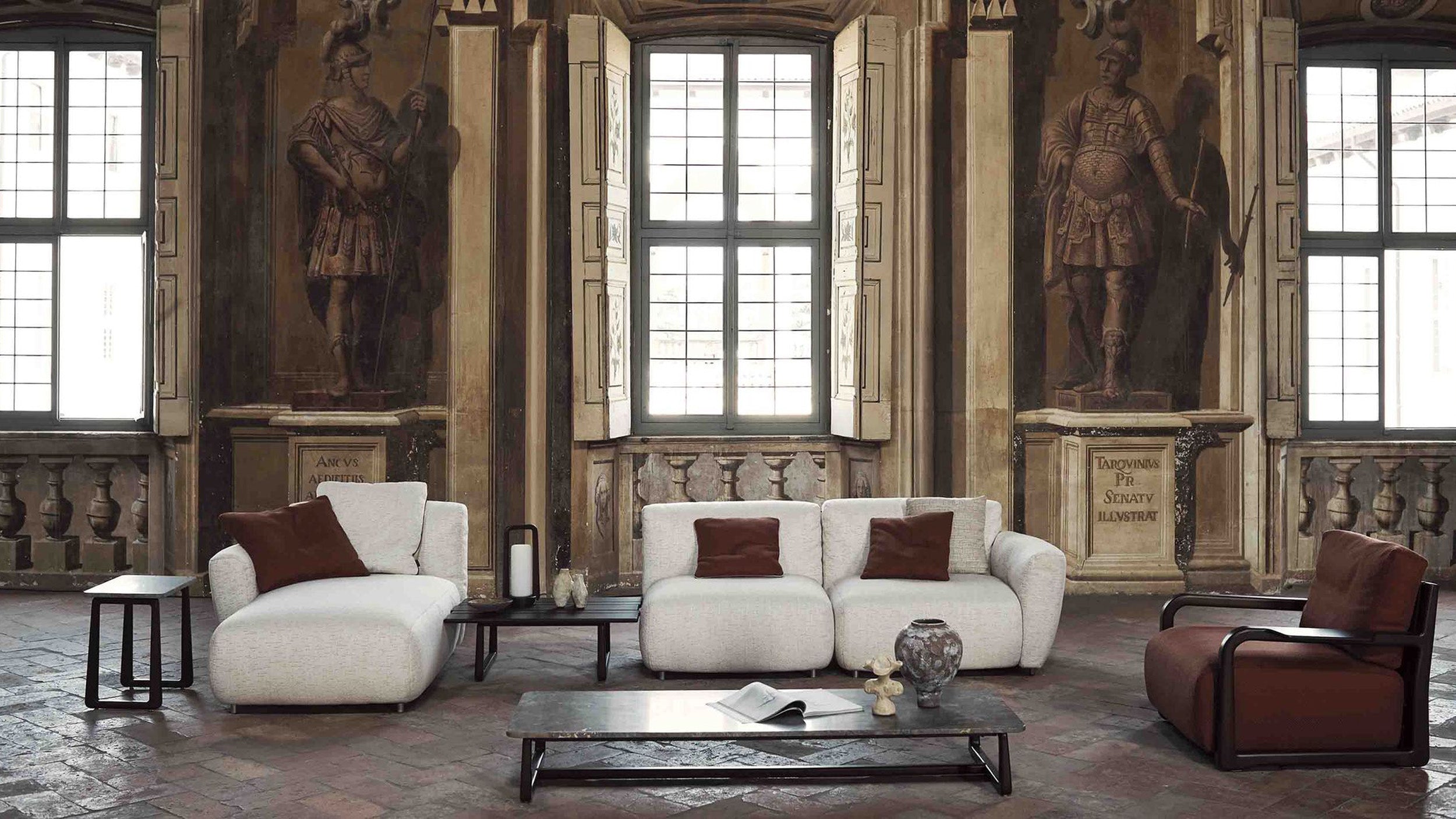 Desktop / LPIDC10 Coffee Table & Pouf, designed by Paola Navone for Exteta