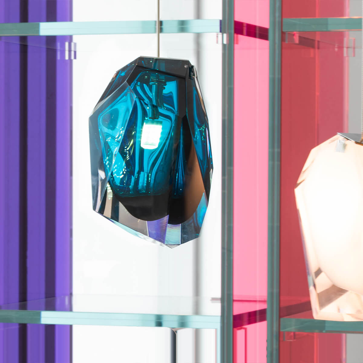 Blue / Mobile / BlackMenu / Crystal Rock 1 Pendant Lamp, designed by Arik Levy