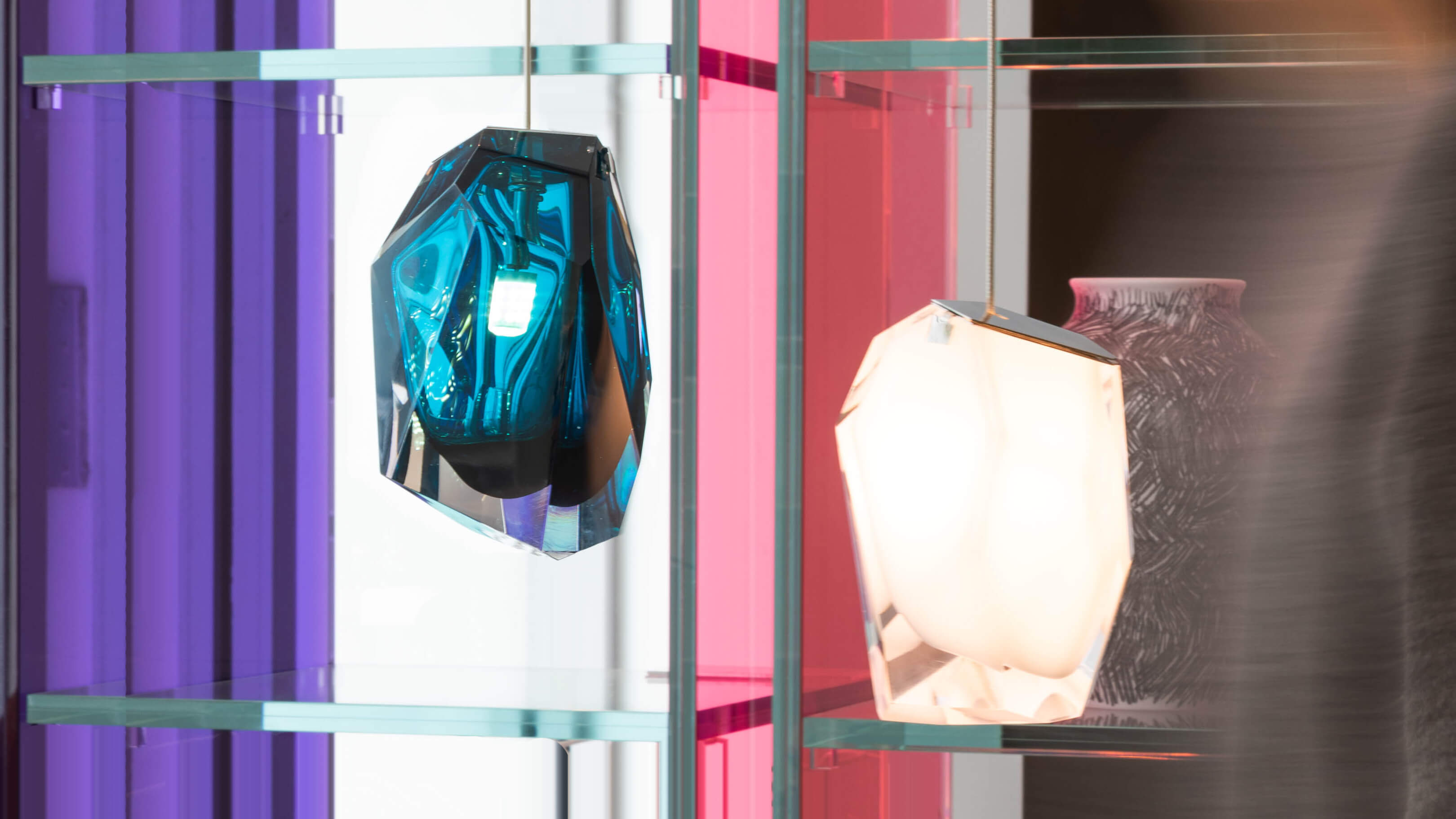 Blue / Desktop / BlackMenu / Crystal Rock 1 Pendant Lamp, designed by Arik Levy