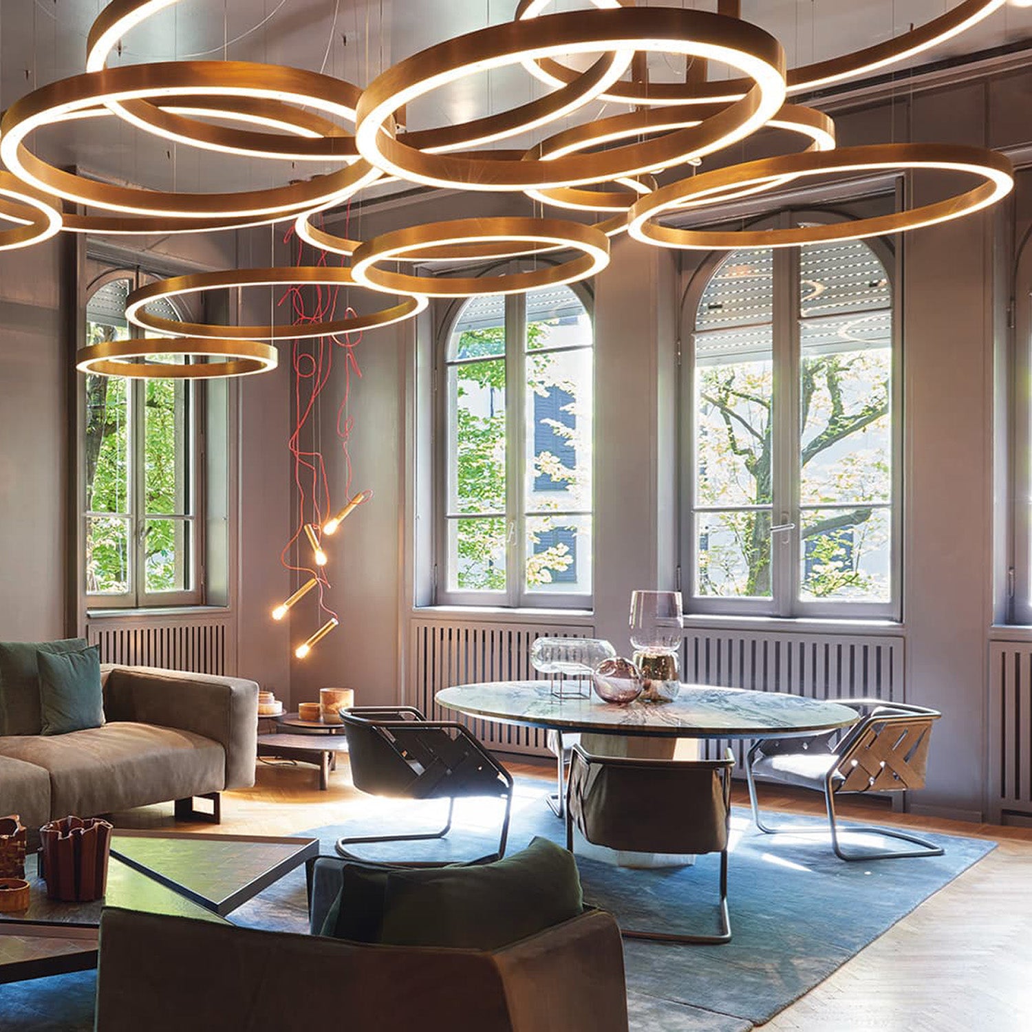 Mobile / Light Ring Horizontal Pendant Light, designed by Massimo Castagna for Henge