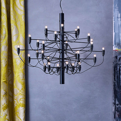Matt Black / Mobile / 2097-30 UL Chandelier, designed by Gino Sarfatti made by Flos