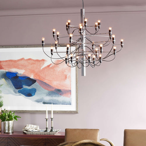 Chrome / Mobile / 2097-30 UL Chandelier, designed by Gino Sarfatti made by Flos
