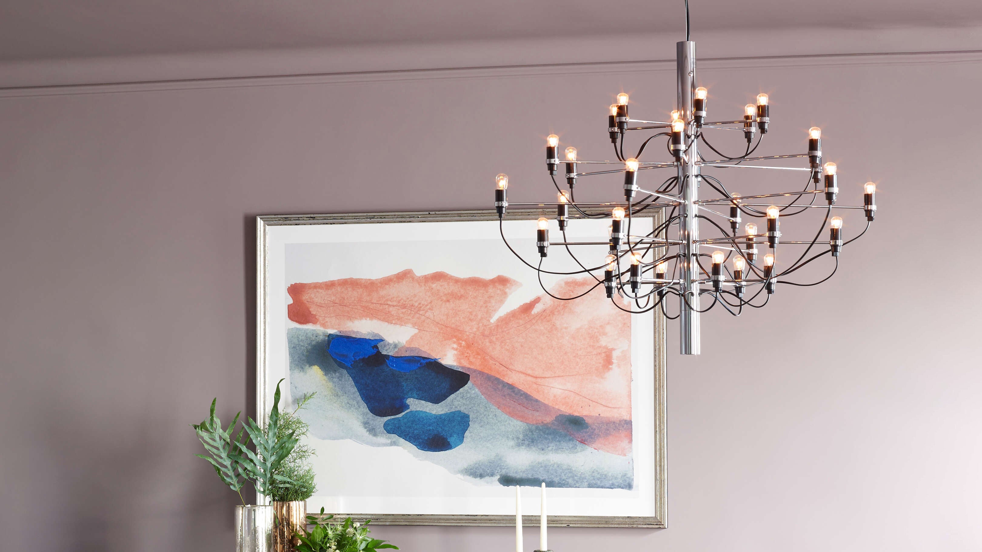 Chrome / Desktop / 2097-30 UL Chandelier, designed by Gino Sarfatti made by Flos