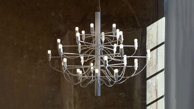 White / Desktop / 2097-30 UL Chandelier, designed by Gino Sarfatti made by Flos