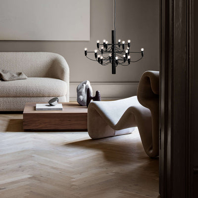 Matt Black / Mobile / 2097-18 UL Chandelier, designed by Gino Sarfatti made by Flos