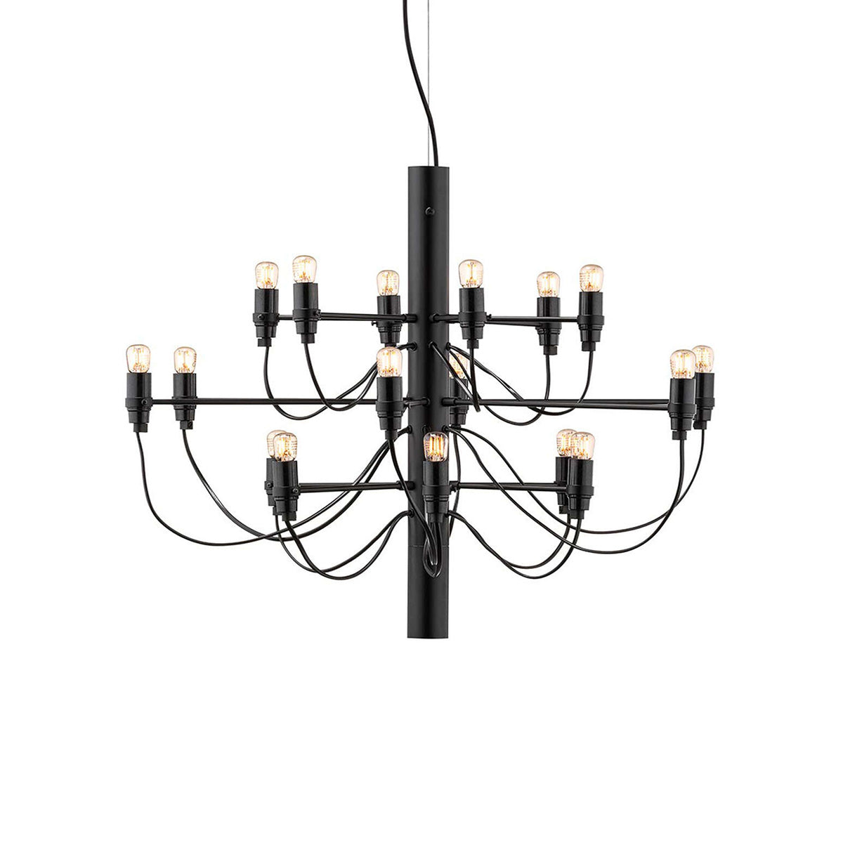 Matt Black / Mobile / 2097-18 UL Chandelier, designed by Gino Sarfatti made by Flos