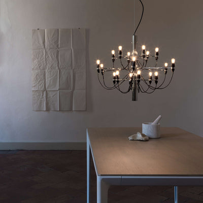 Chrome / Mobile / 2097-18 UL Chandelier, designed by Gino Sarfatti made by Flos