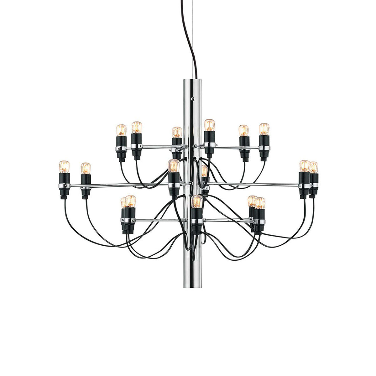 Chrome / Mobile / 2097-18 UL Chandelier, designed by Gino Sarfatti made by Flos