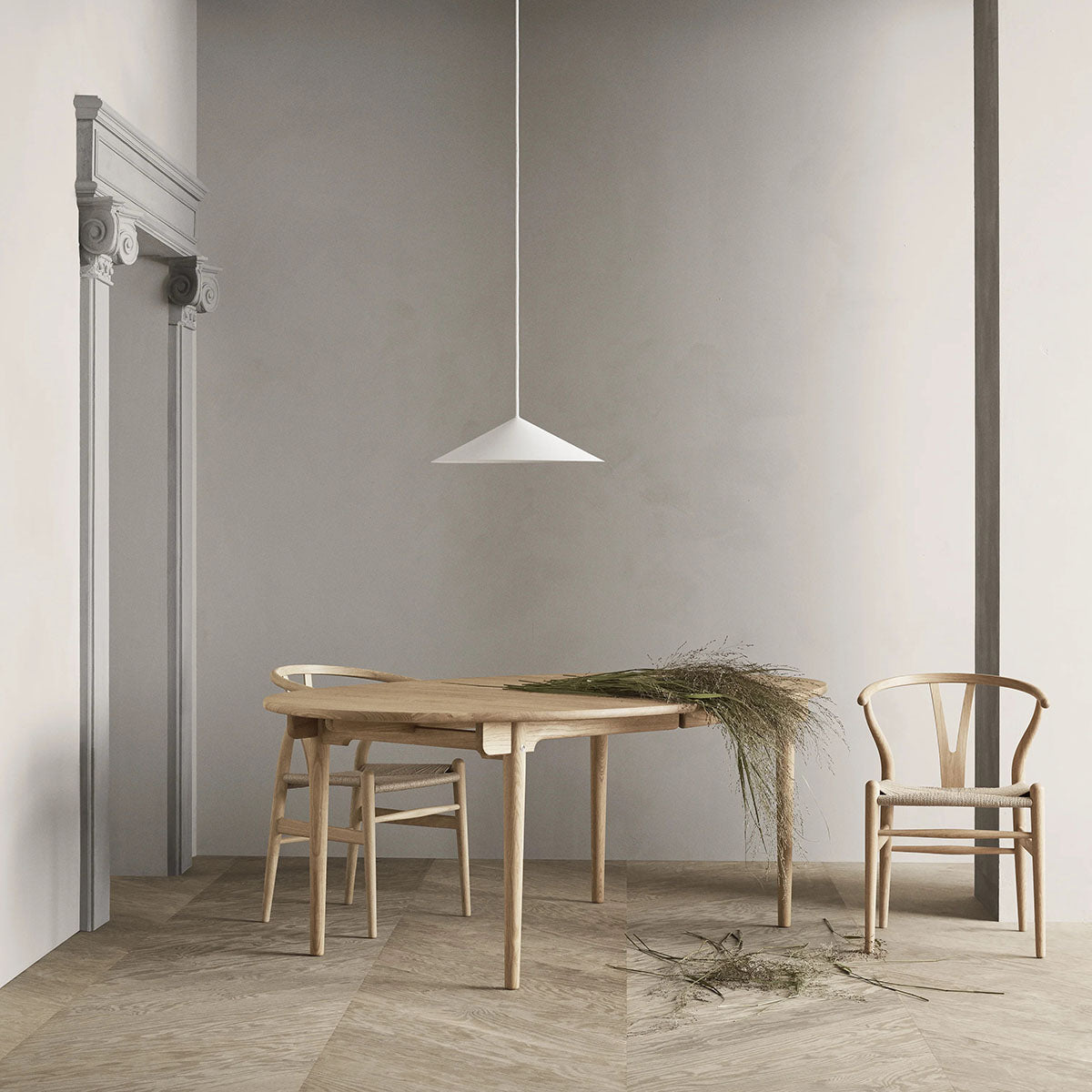 Oak Oil / Mobile / CH338 Dining Table, designed by Hans J Wegner for Carl Hansen