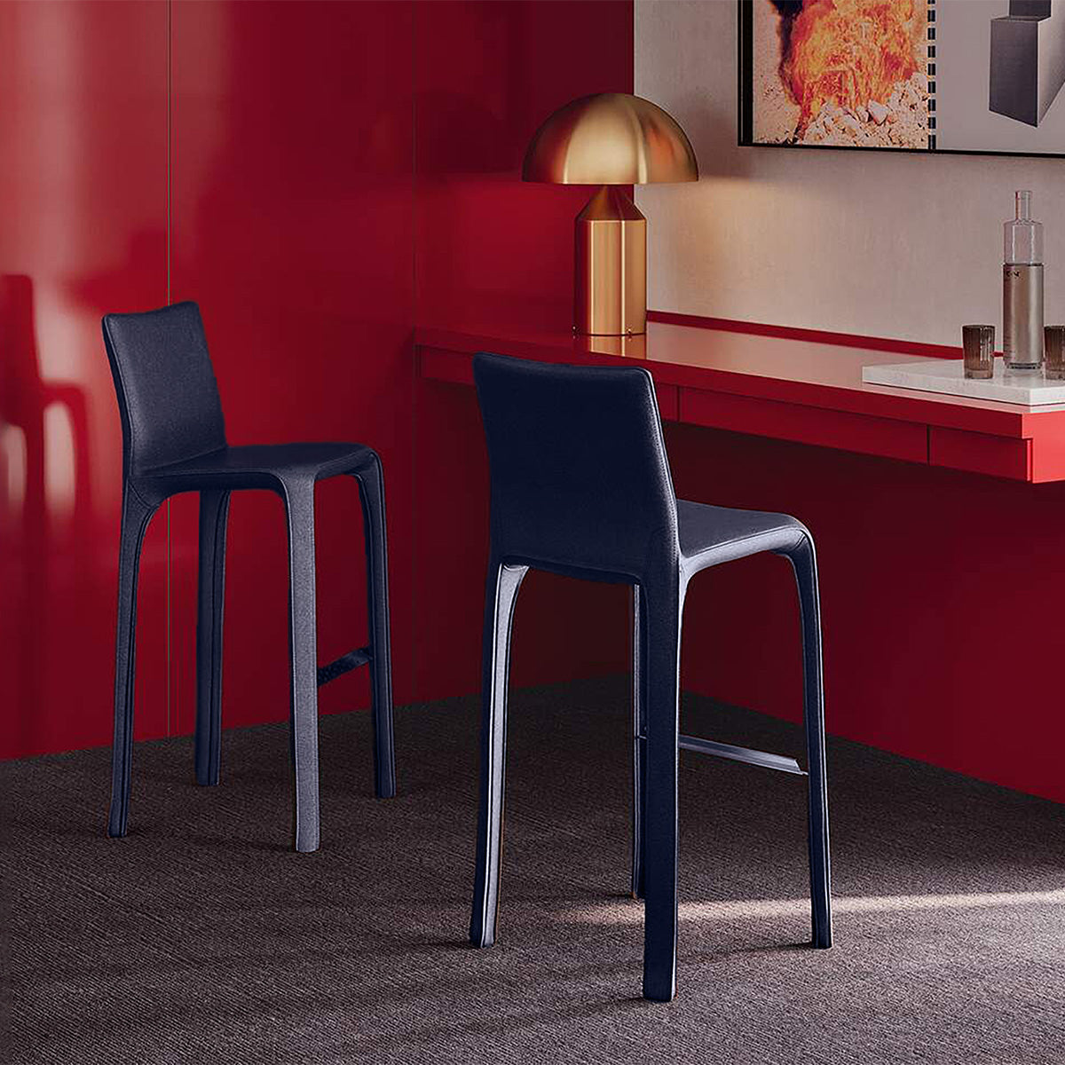 Mobile / Cab 410 Barstool High Back, designed by Mario Bellini for Cassina