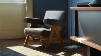 Desktop / Capitol Complex Armchair, designed by Pierre Jeanneret and made by Cassina