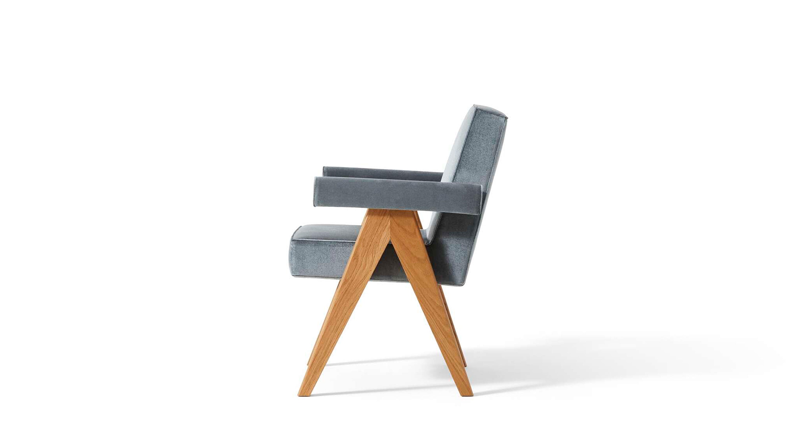 Desktop / Committee Chair with Armrests, designed by Pierre Jeanneret made by Cassina