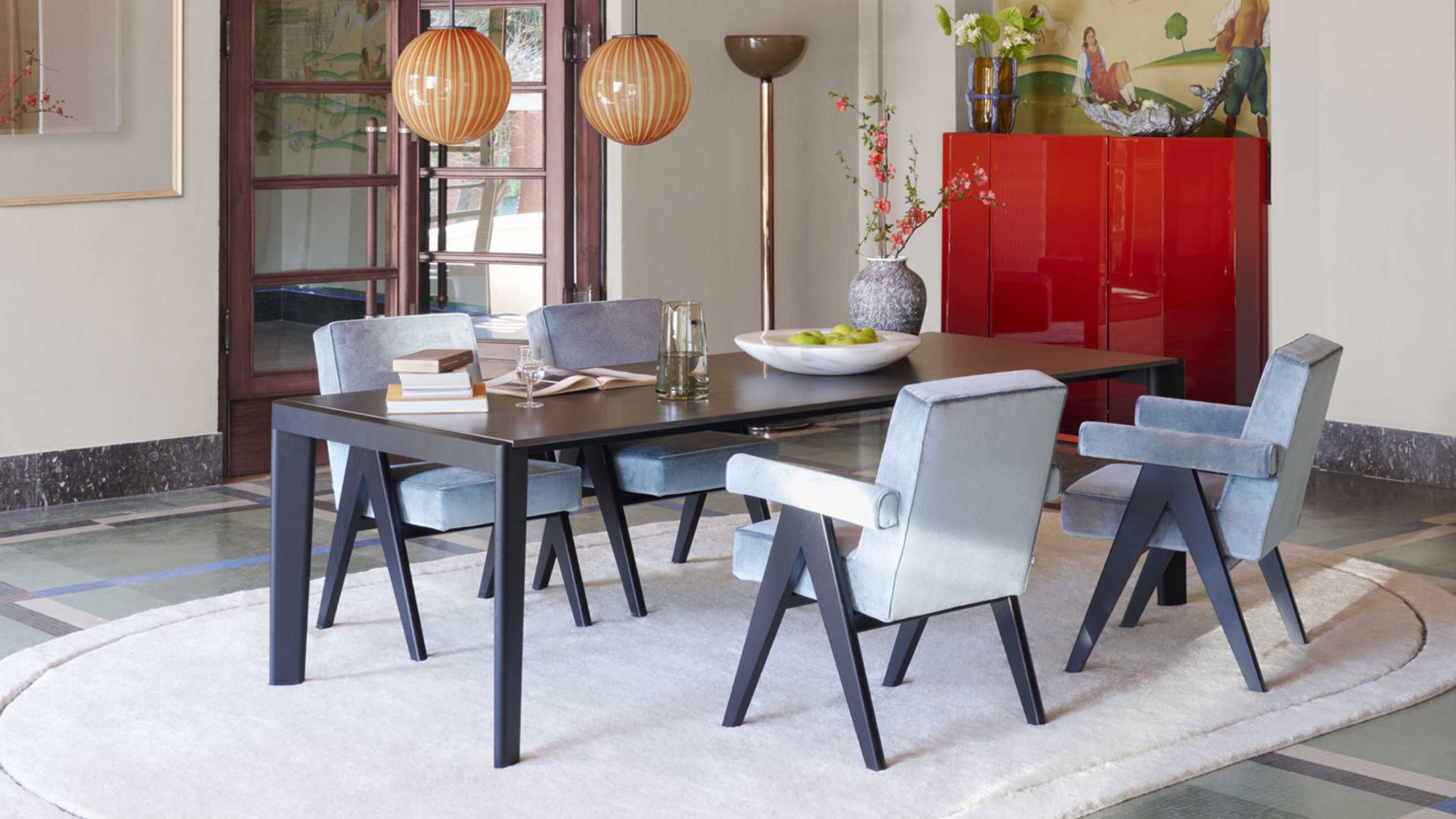 Desktop / Committee Chair with Armrests, designed by Pierre Jeanneret made by Cassina