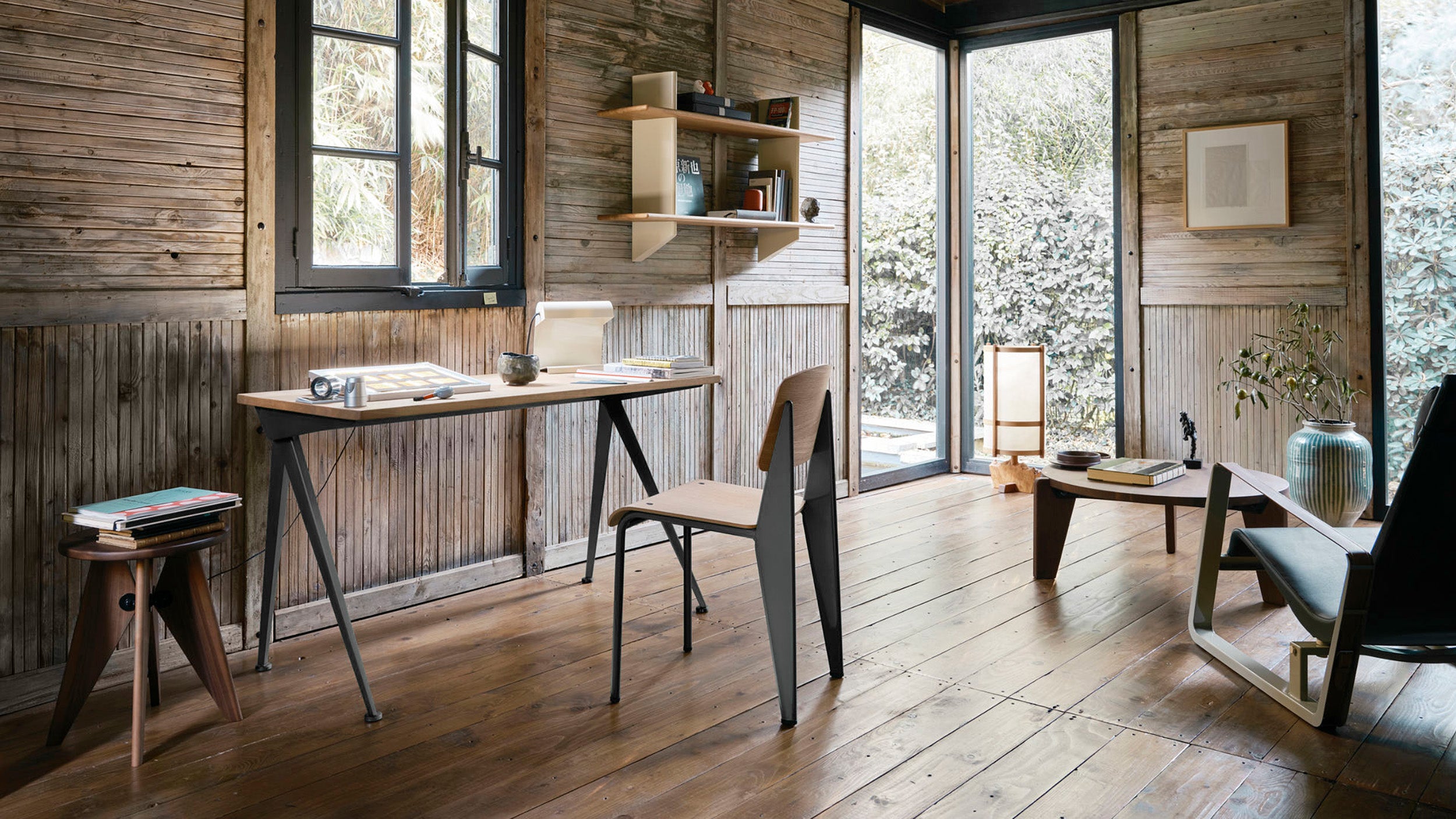 Desktop / Compas Direction table, designed by Jean Prouvé and made by Vitra