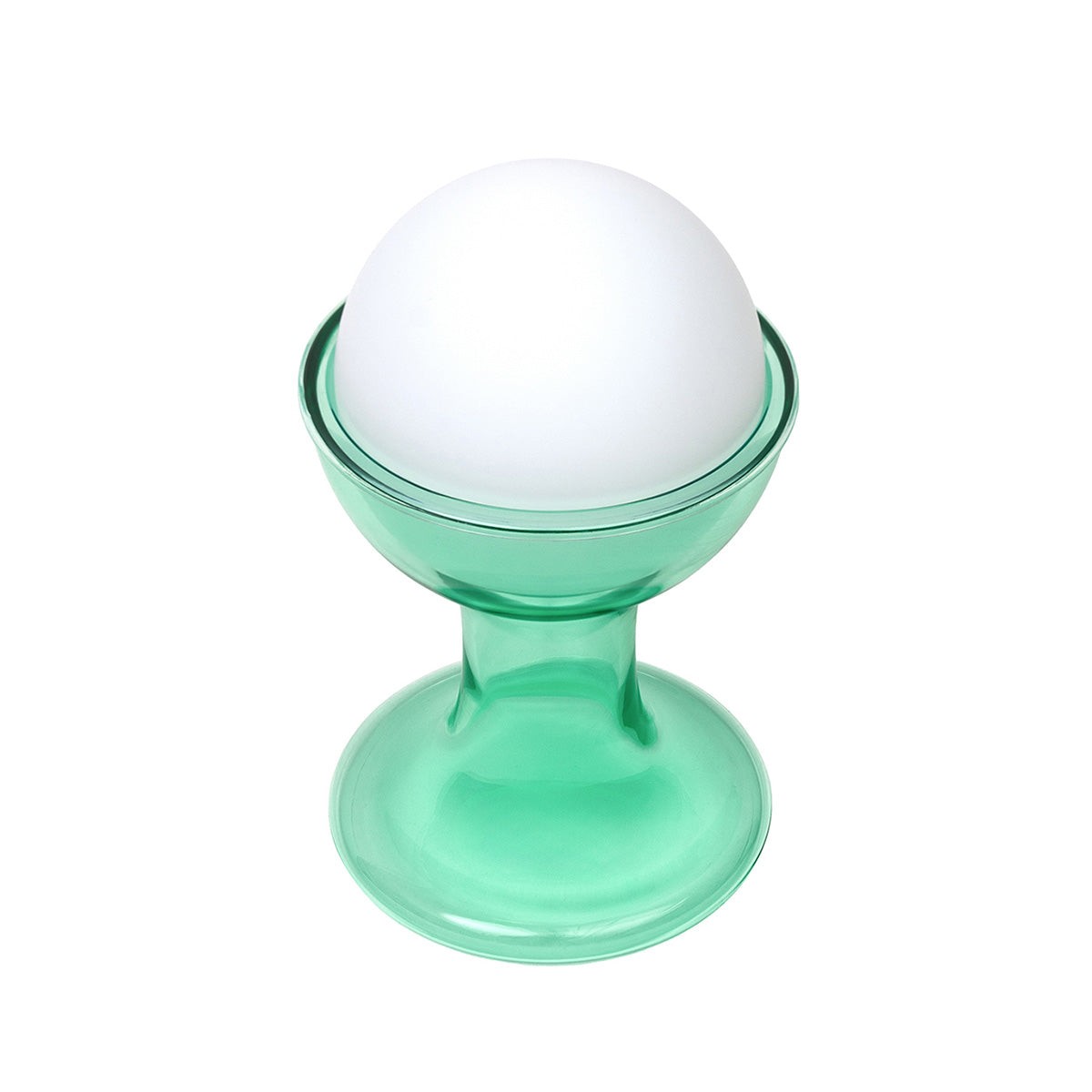 Established & Sons Gelato Lamp by Carlo Nason. A translucent green glass sphere sits atop a matching pedestal base.