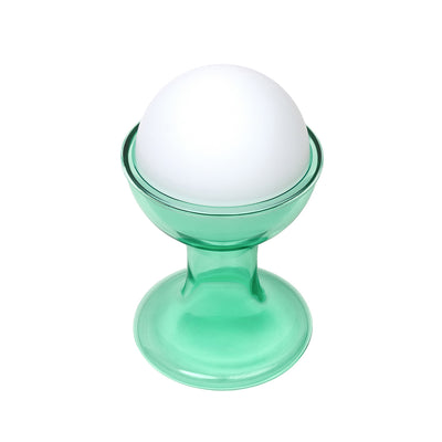 Established & Sons Gelato Lamp by Carlo Nason. A translucent green glass sphere sits atop a matching pedestal base.