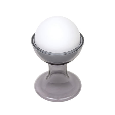 Established & Sons Gelato Lamp by Carlo Nason. A translucent gray stand holds a smooth white sphere on top.