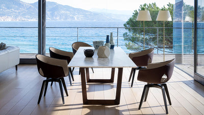 Desktop / Ginger Swivel Chair, designed by Roberto Lazzeroni for Poltrona Frau